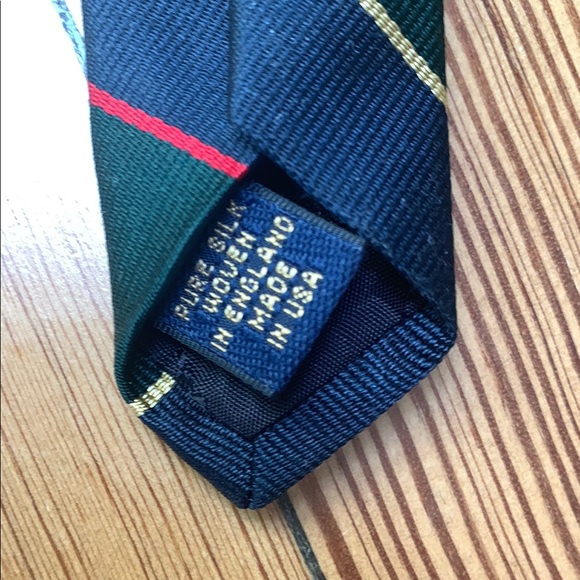 Brooks Brothers Striped Tie in Navy and Green - Picture 5 of 6